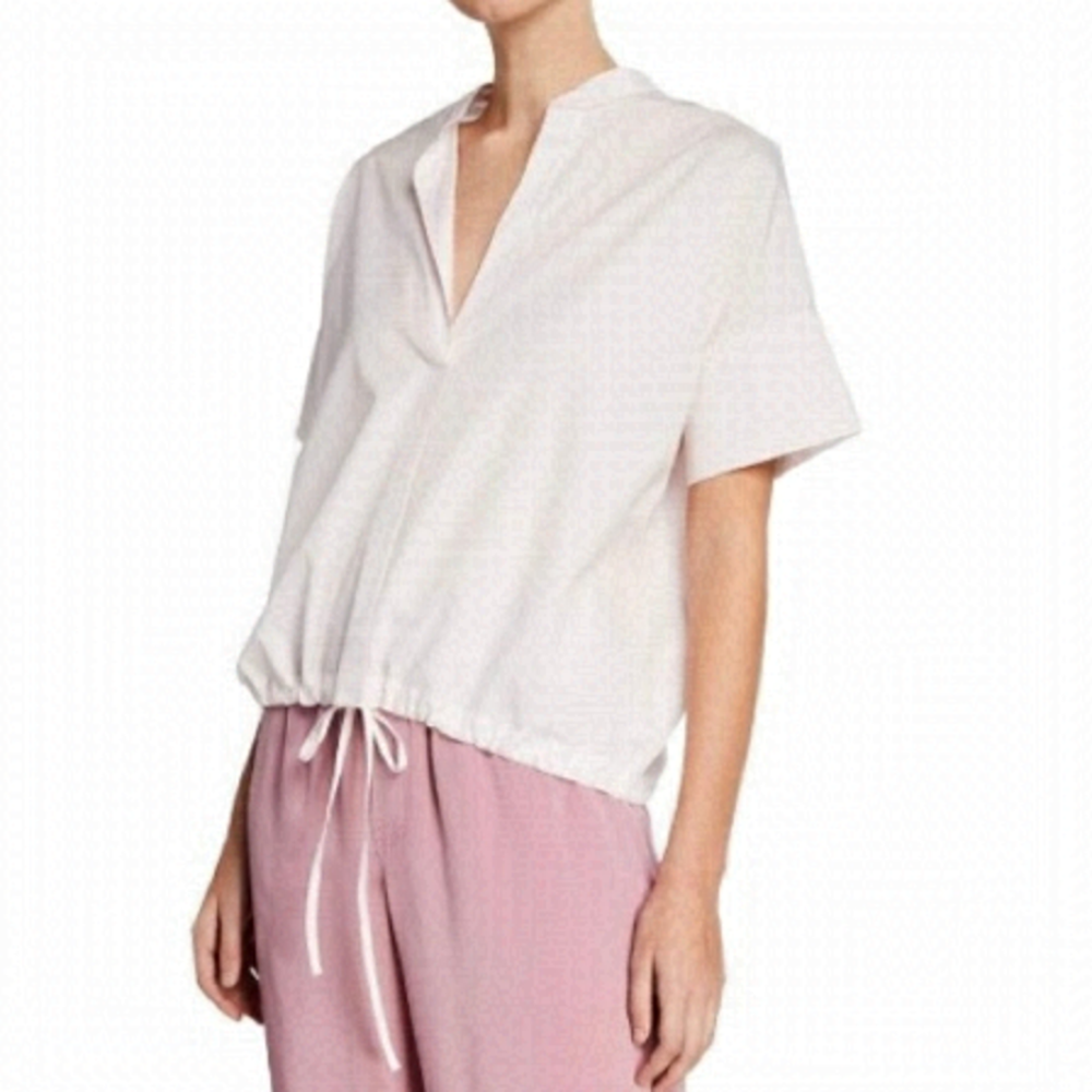 VINCE. Drawstring Popover Blouse